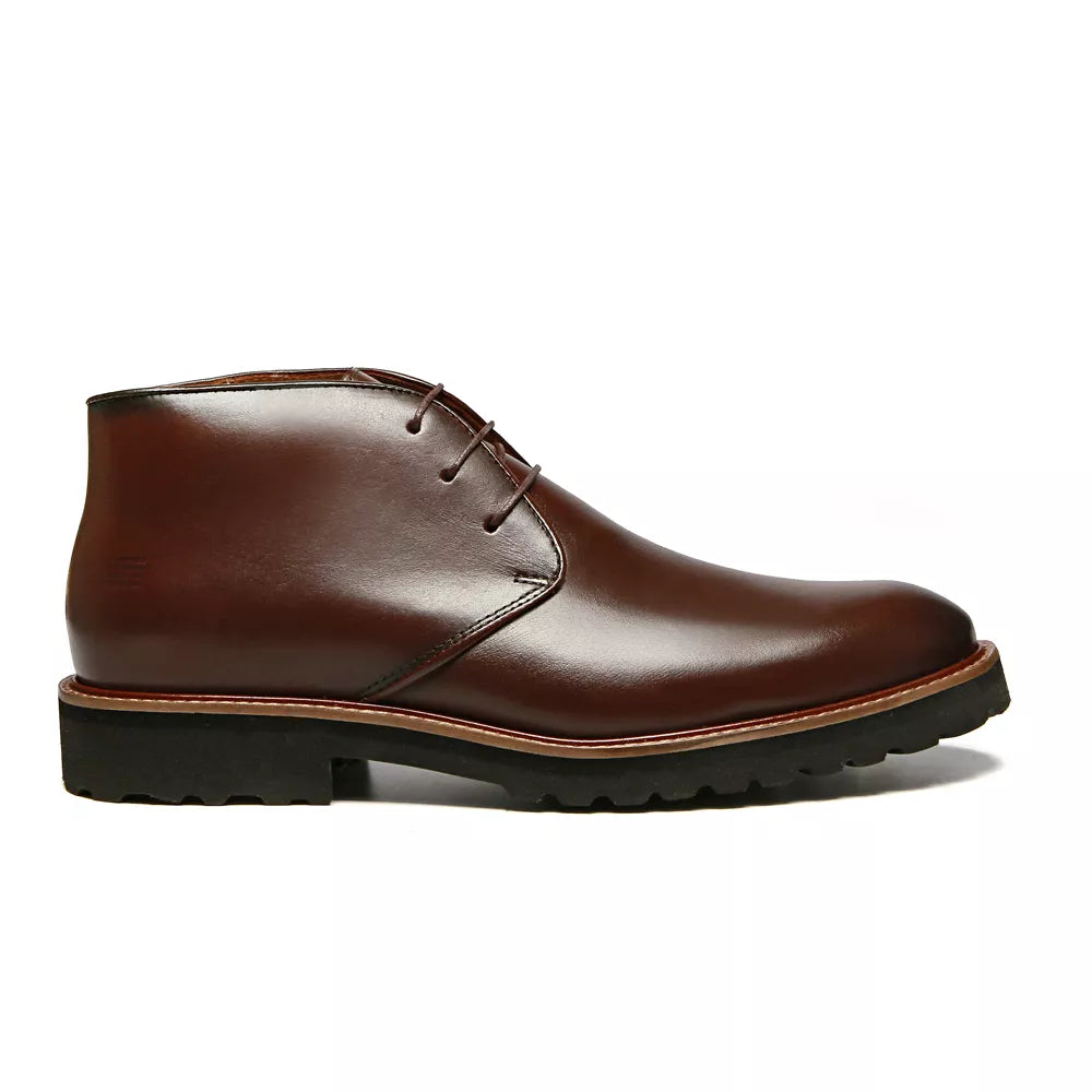 BOTA DERBY MASCULINA CASUAL EM COURO MARROM - CAFE