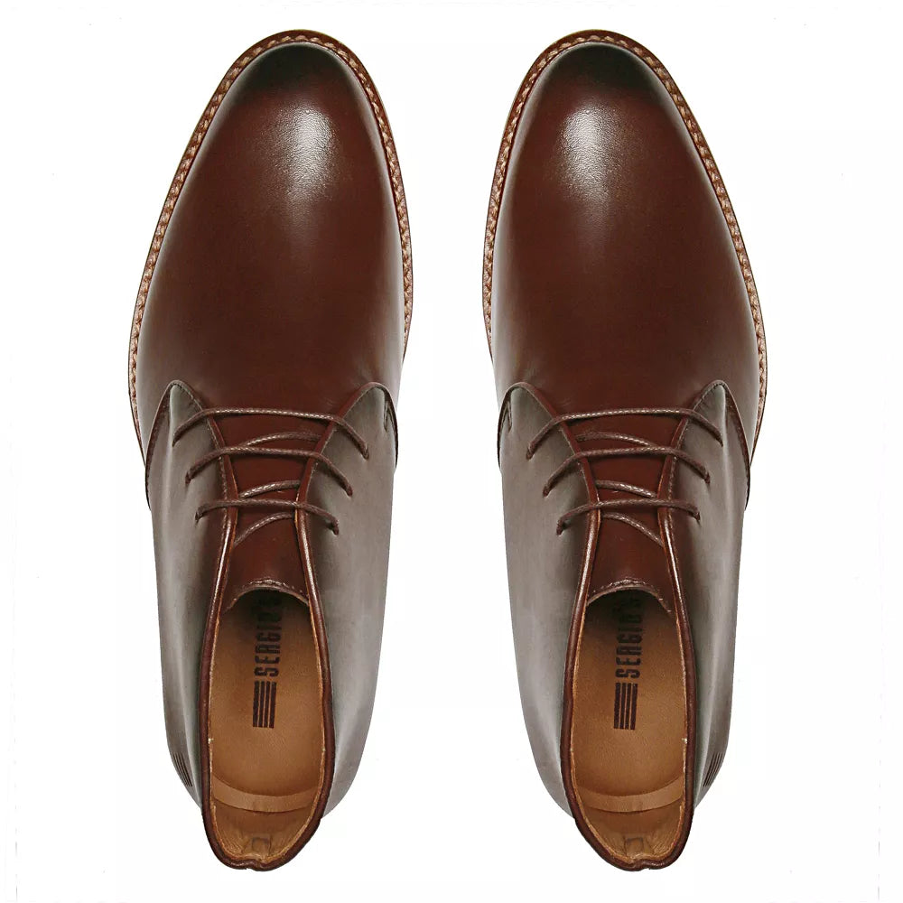 BOTA DERBY MASCULINA CASUAL EM COURO MARROM - CAFE