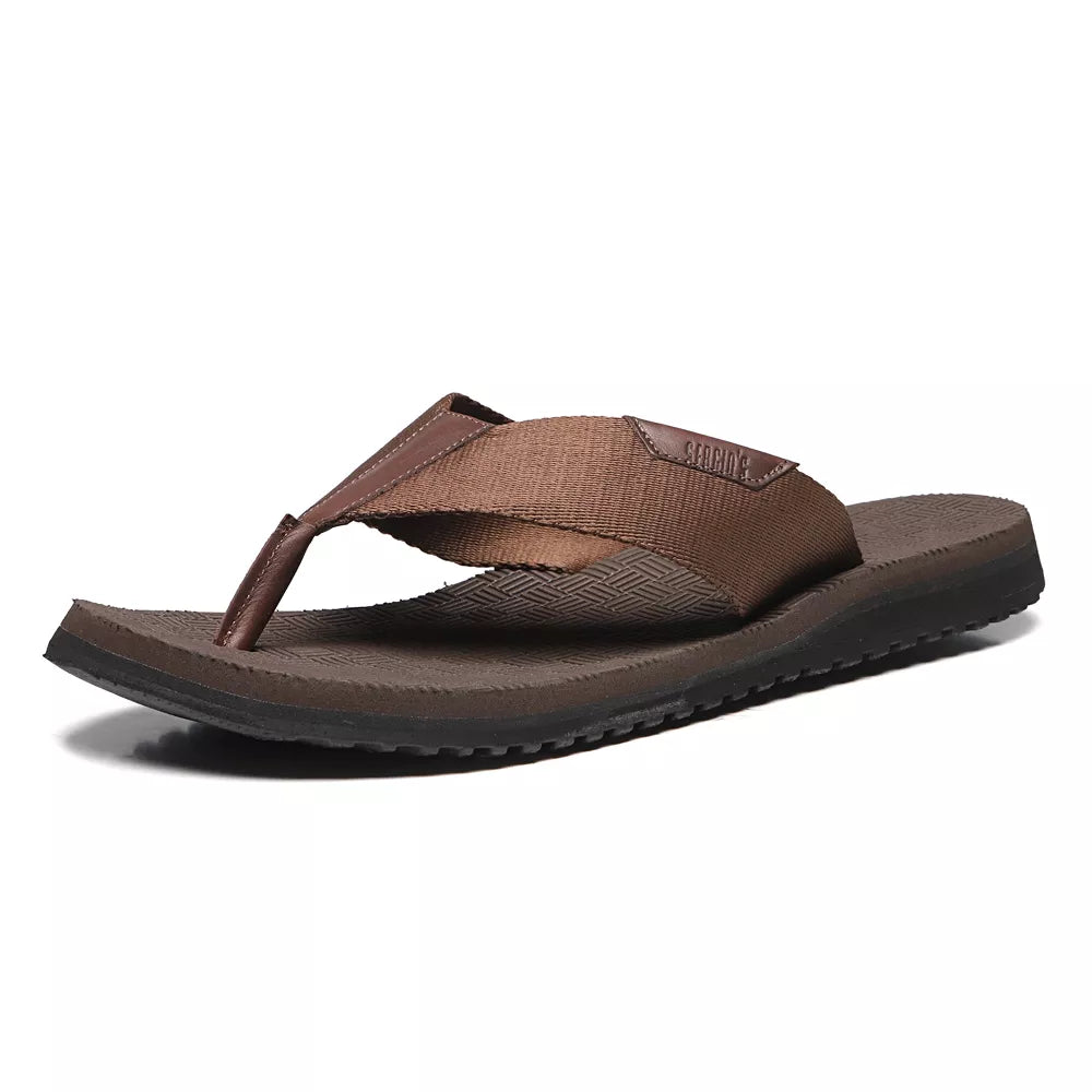 CHINELO MASCULINO CASUAL EM COURO MARROM - BARROCO-PRETO