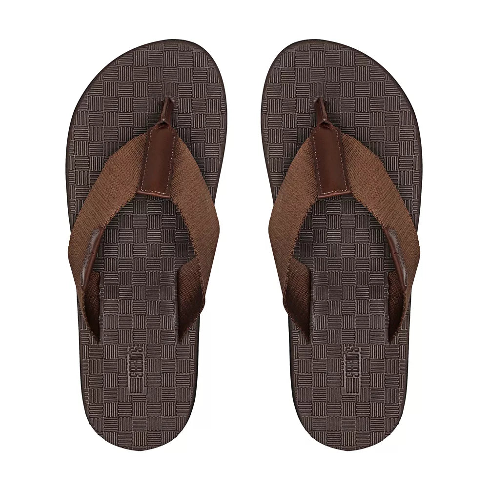 CHINELO MASCULINO CASUAL EM COURO MARROM - BARROCO-PRETO